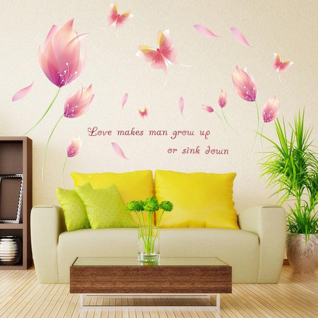 Наклейка до кімнати на стіну Квіти рожеві Київ - фото 2