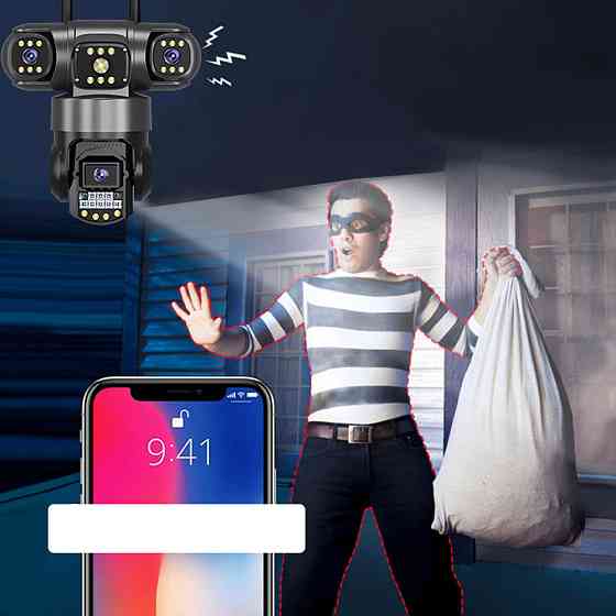 Уличная камера наблюдения WIFI,3 объектива,15МР,SC28 SBR Киев