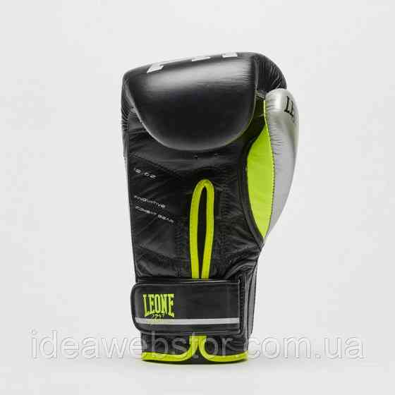 Боксерские перчатки Leone Revo Performance Fluo из натуральной кожи для тренировок Киев