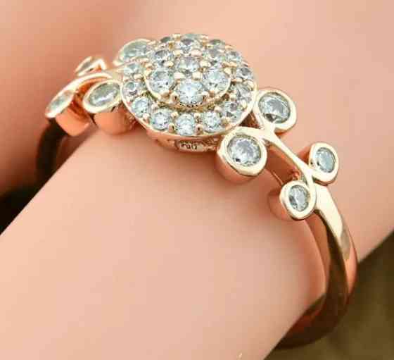 Кольцо Xuping 14652, 18 размер (ширина 7мм), белые фианиты, позолота РО Киев