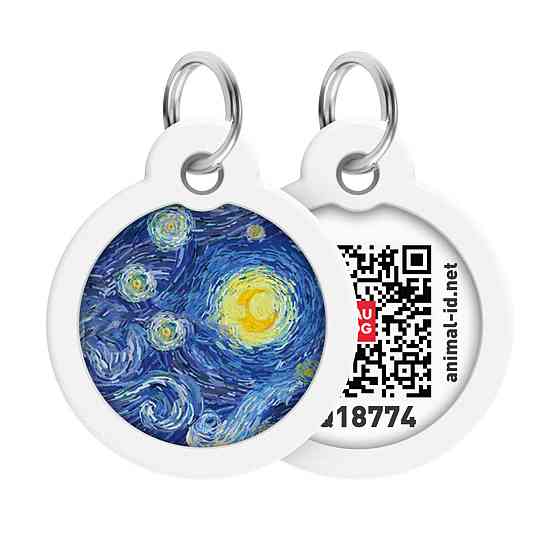 Адресник для собак и кошек металлический WAUDOG Smart ID с QR паспортом, рисунок 