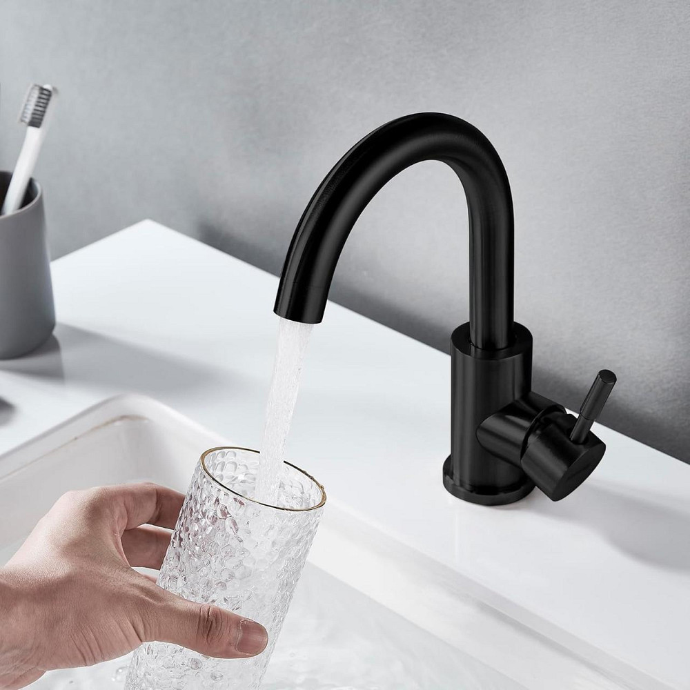 Смеситель для умывальника Mixxus SUS-011-B Black из нержавеющей стали SUS304 (цвет черный) (MI6045) Черновцы - изображение 3