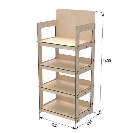 Стеллаж из фанеры EKOSTAR 600х450х1400 Киев