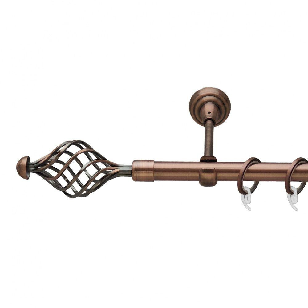 Карниз Orvit Арезо металевий однорядний відкритий гладка труба кільце фасонне металеве  Мідь 19 мм 240 см (00-00011787) Львів - фото 1