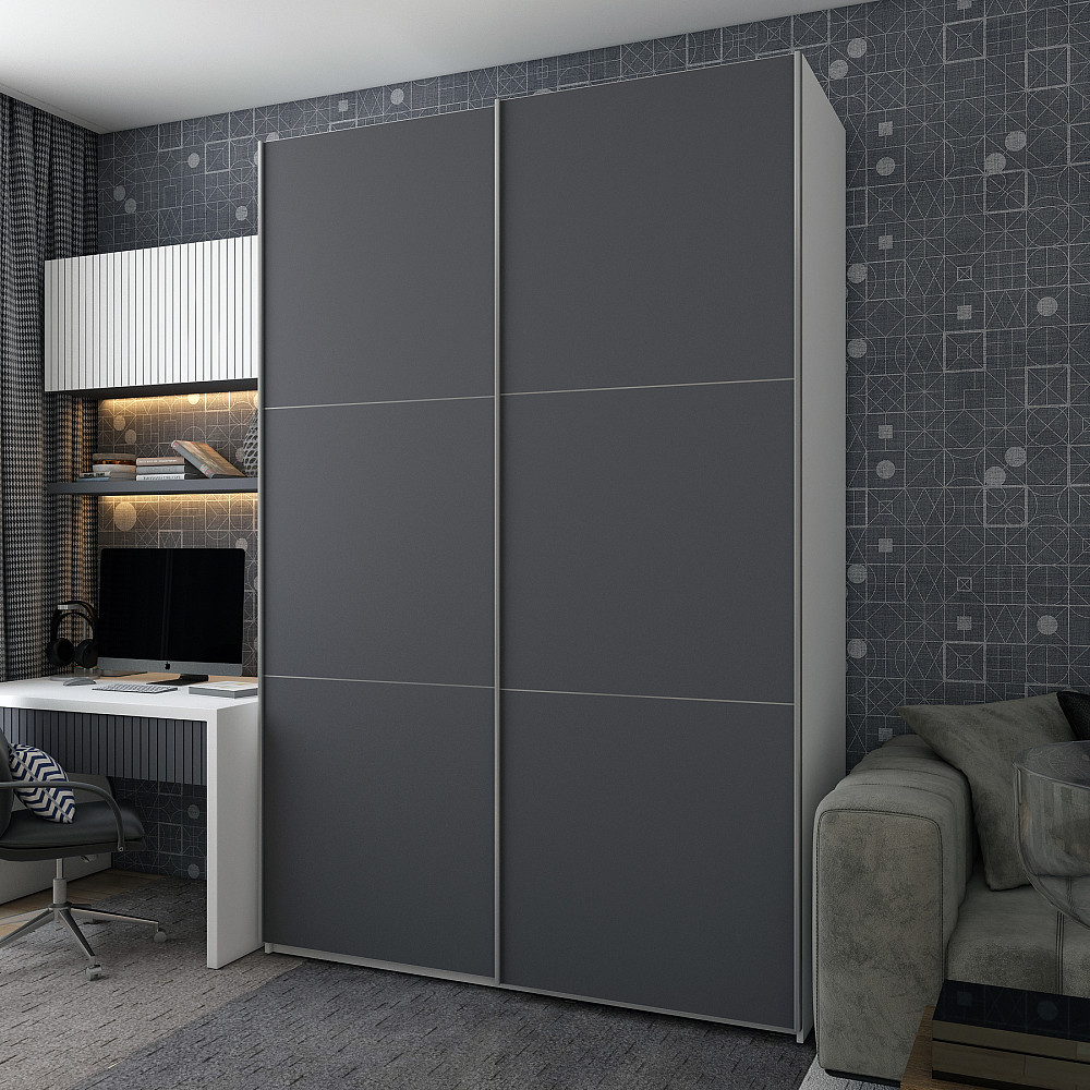 Шкаф-купе двухдверный Doros G-Caiser 180х60х240 см Белый/Графит (DRS-011018) Львов - изображение 1