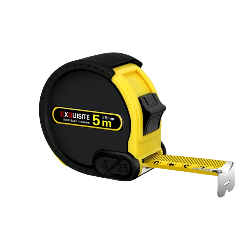 Рулетка будівельна вимірювальна 5м, протиударна подвійна з метричною і дюймовою системою, прогумована Кам'янець-Подільський - фото 1