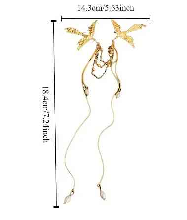 Брошь с птицами и цепочками – стильное золотистое украшение Киев
