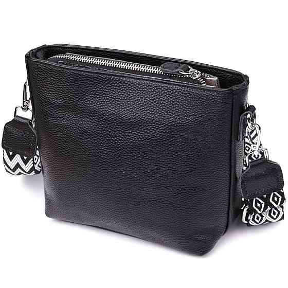 Жіноча сумка на плече з якісної натуральної шкіри Чорний (Vintage) Київ