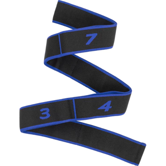 Резинка для фітнесу з петлями Queenfit 86,5 х 4см чорно-блакитна Киев