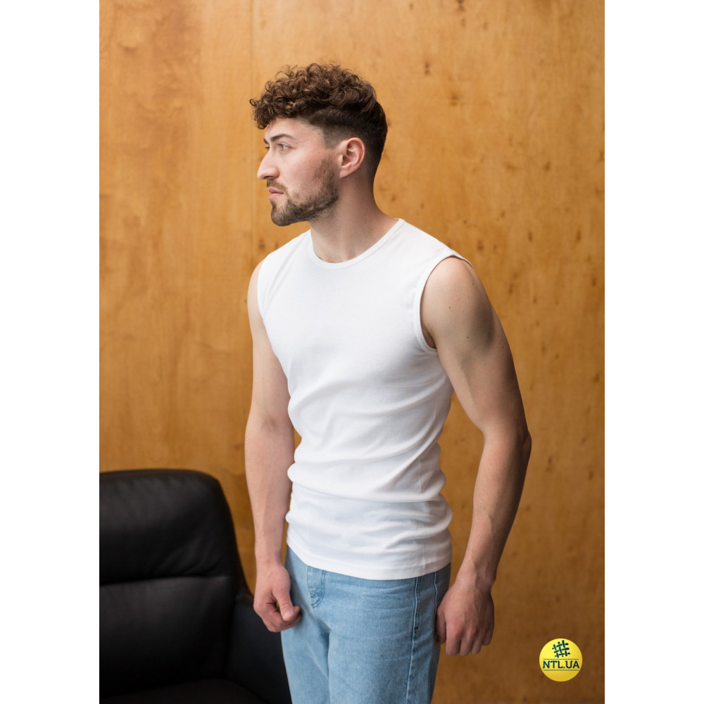Безрукавка чоловіча 100% - бавовна Наталюкс 21-1201 Белый, S, M, L, XL, XXL, 3XL Киев - изображение 3