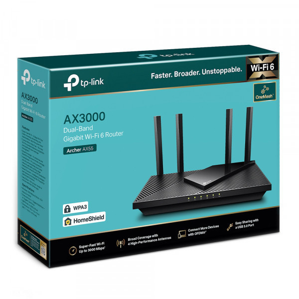 Маршрутизатор TP-Link Archer AX55 AX3000 4xGE LAN 1xGE WAN MU-MIMO OFDMA (Archer AX55) Київ - фото 4