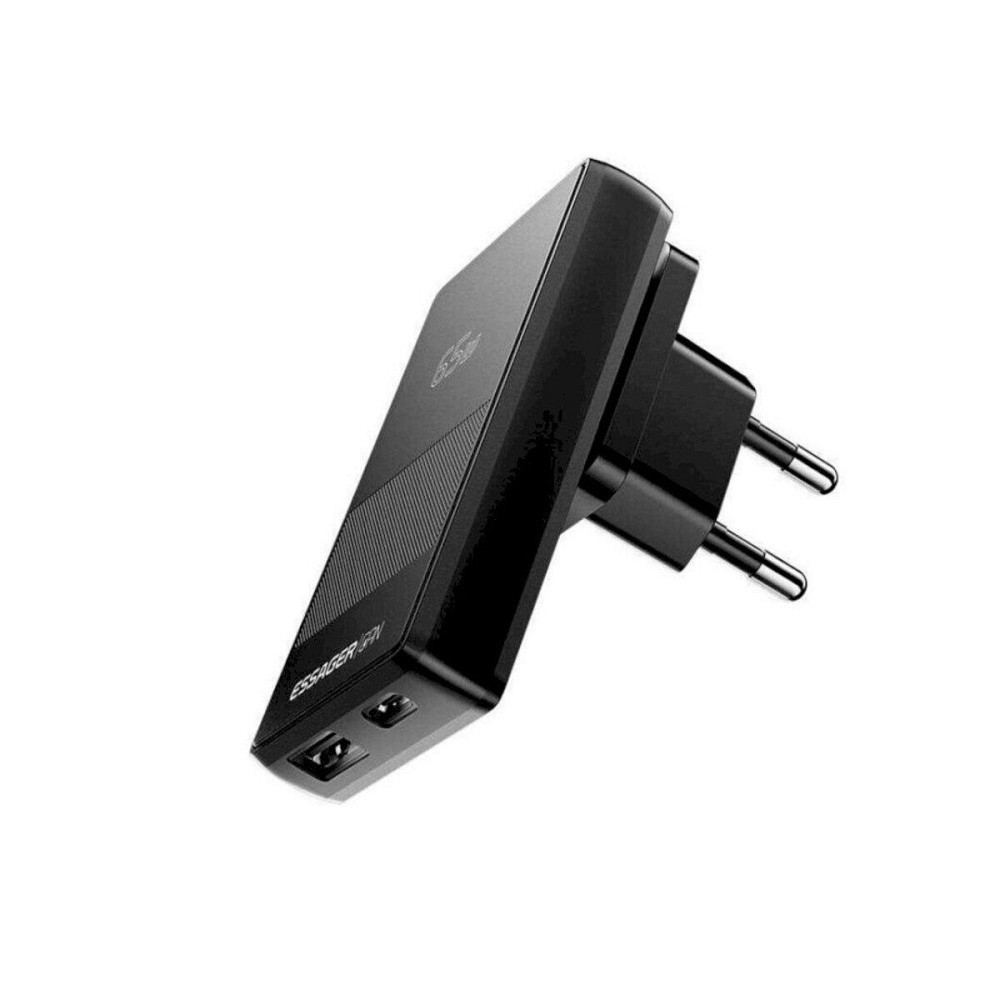 Сетевое зарядное устройство ESSAGER Ultra Thin Gan 65W 1C1A BLACK ECT65W-QCB01-Z Одесса - изображение 2