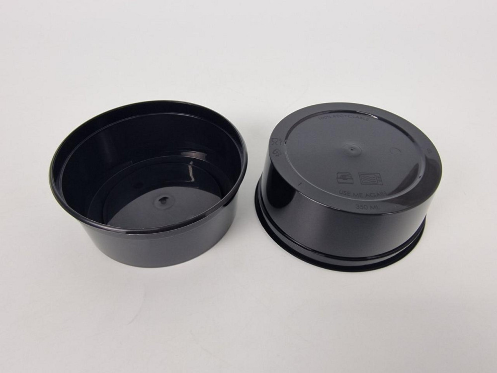 Супниця чорна 350 мл PP (міска) D125 герметичного типу (50 шт.) Харків - фото 2