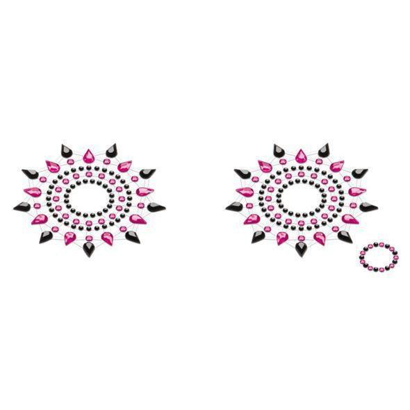 Пэстис из кристаллов Petits Joujoux Gloria set of 2 - Black/Pink, украшение на грудь Sex Aura Киев - изображение 1