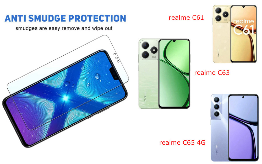 Защитное стекло NeoGlass для realme C61, realme C63, realme C65 4G – ультрапрозрачное и устойчивое Киев - изображение 3