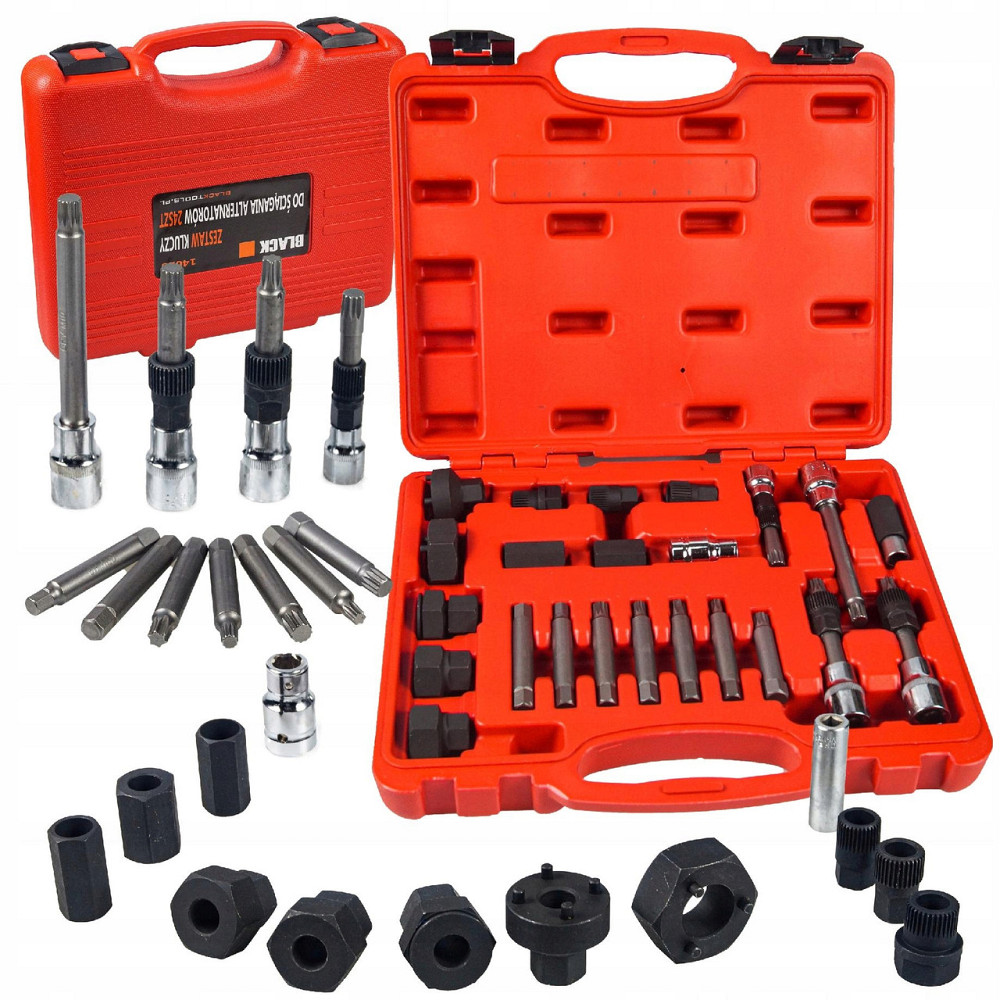 Набор спец ключей для монтажа и демонтажа разных видов авто генераторов с муфтой 24 элемента Mar-Pol (M57625) Нововолынск - изображение 1