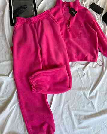 Женский теплый прогулочный костюм: кофта и брюки двусторонний флис Розовый, 48/52 Одесса
