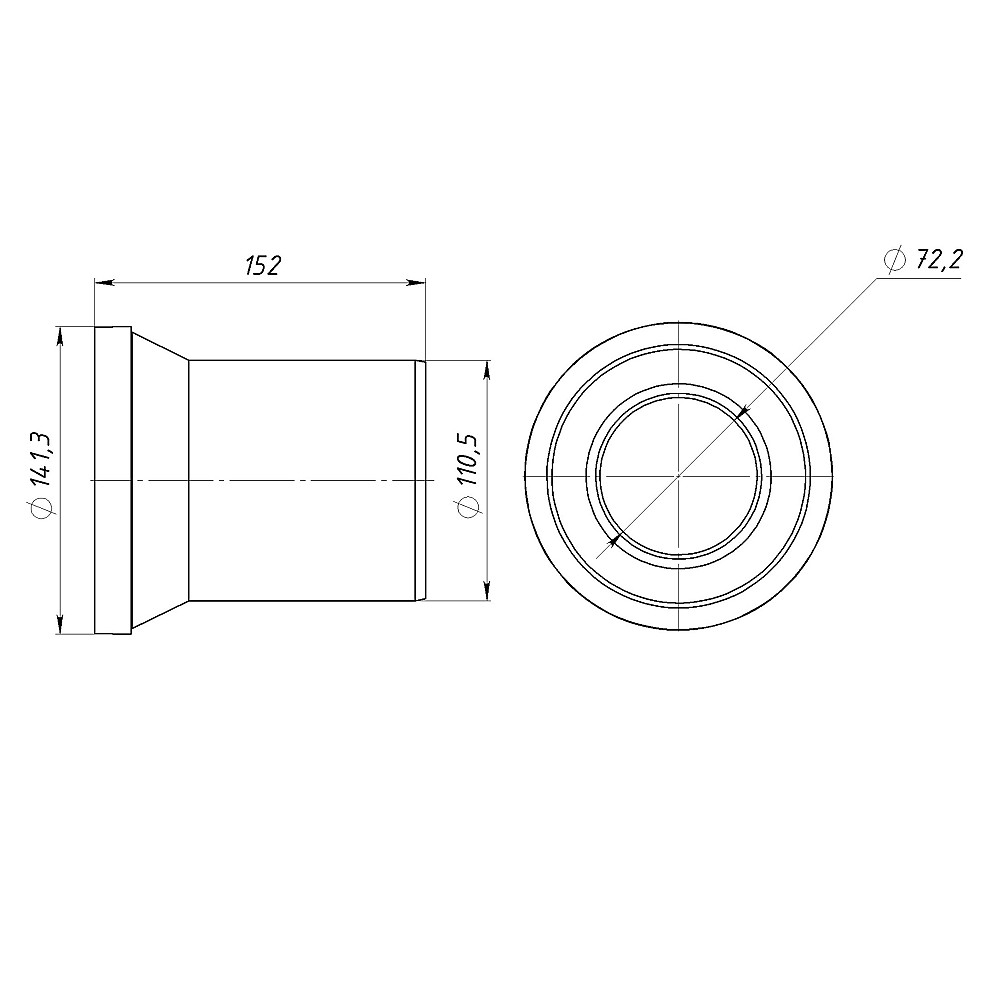 Патрубок OPTIMUM для унітазу прямий D110  150 мм  OPTI 14110/150 Тернополь - изображение 4