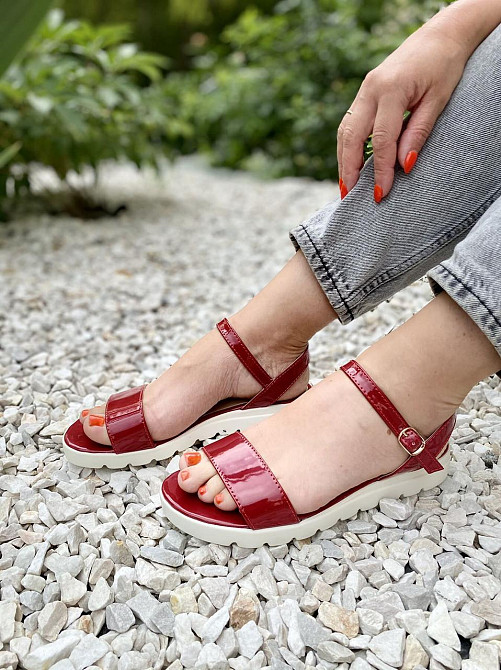 Mermaid Босоніжки жіночі 801 бордові (літо, лак натуральний) (947) 37р.40р. Коломыя - изображение 1