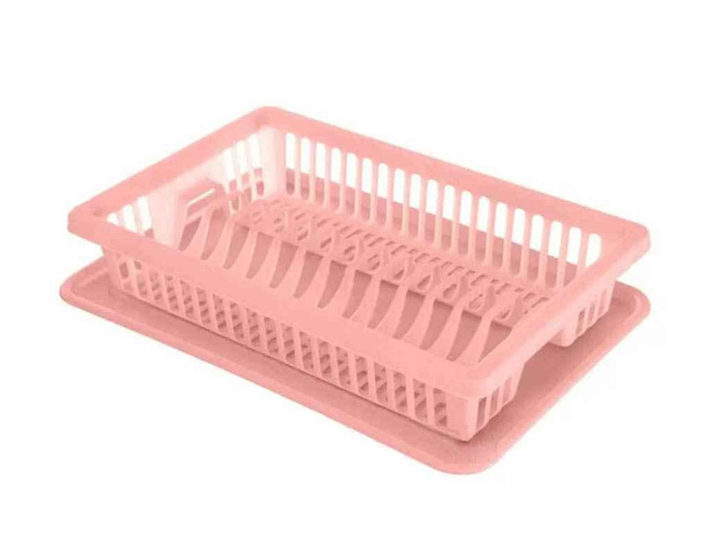 Сушилка для посуды с поддоном 43х29х8см пластик (13тар) (пудра) ТМ R-PLASTIC Киев - изображение 1