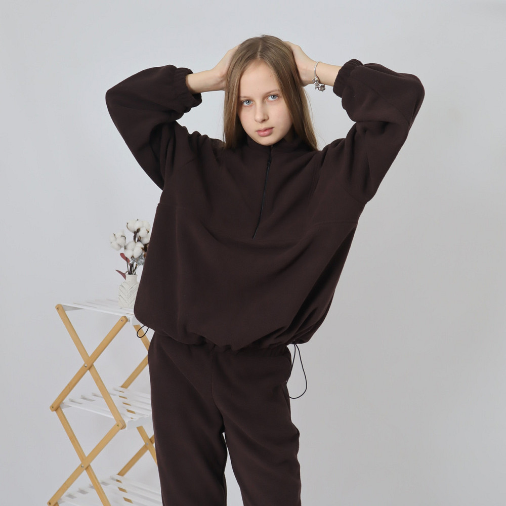 Дитячий флісовий теплий костюм на зиму (толстовка на затяжках+штани)  Шоколад Кам'янець-Подільський - фото 2