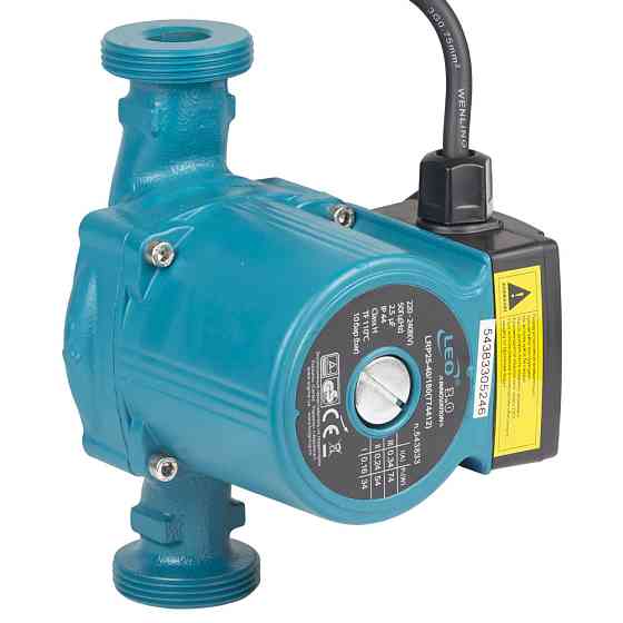 LEO Насос циркуляционный 74Вт Hmax 4м Qmax 55л/мин Ø1½" 180мм + гайки Ø1" LEO 3.0 LRP25-40/180 Коломыя