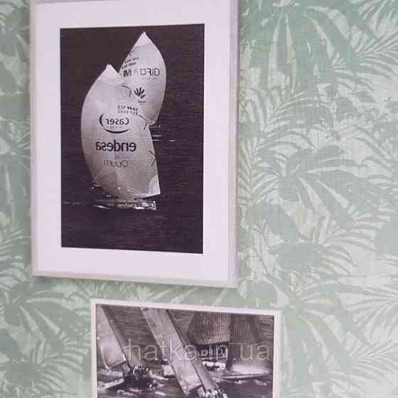 Шпалери вінілові на флізелін Sirpi Alta gamma Sempre 3 листки зелені пальми на салатово золотистому 3д Київ