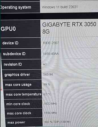 Відеокарта GIGABYTE GeForce RTX 3050 GAMING OC 8G Київ