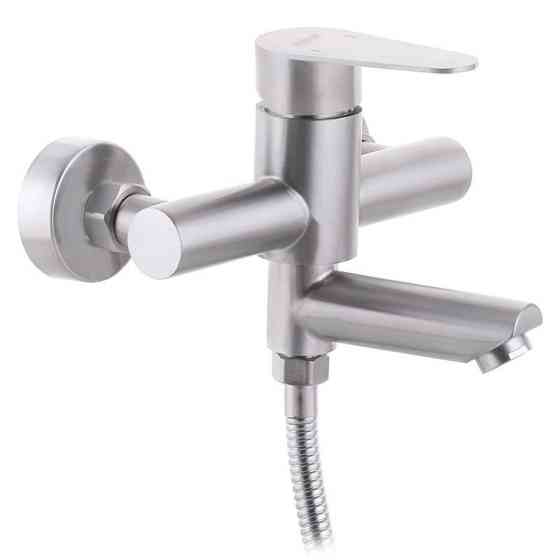 Змішувач для ванни ZERIX FOX-009, короткий гусак, з нерж. сталі Харків