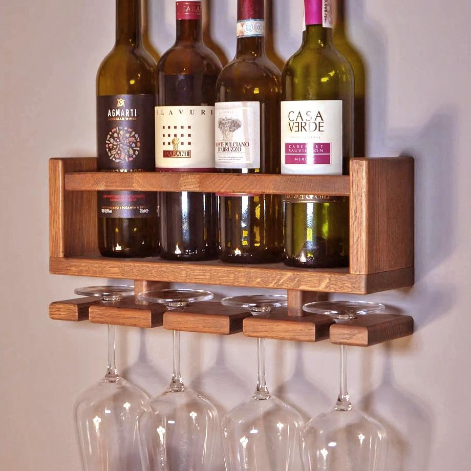 Настінна винна полиця "Кіото" шафран Миколаїв - фото 1