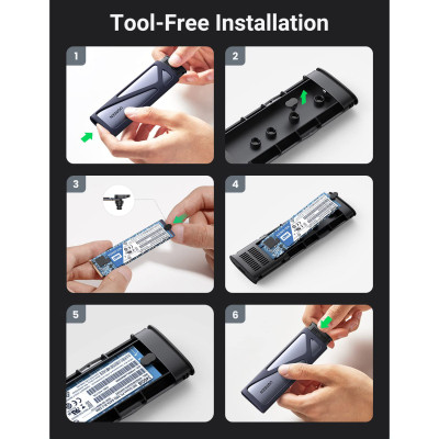 Кишеня зовнішня Ugreen SSD M.2 (NVME) M-KEY UGREEN 3.2 GEN2 CM400 gray (90264) Вінниця - фото 7