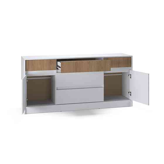 Большой комод с дверями и ящиками Эверест Стайл-1600 160,2х39х75,4 см Нимфея Альба (белый)/Канелла (DTM-073571) Днепр