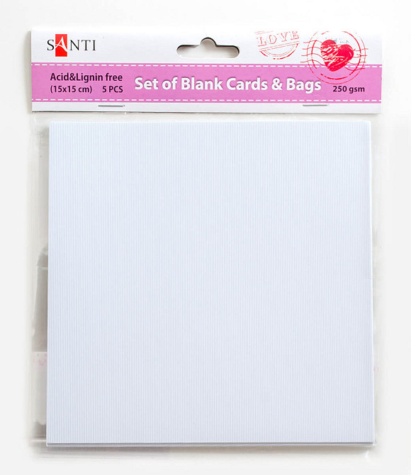 Набір заготовок для листівок "Santi" 952228 15*15см 250г/м 5шт білі, шт Київ - фото 1