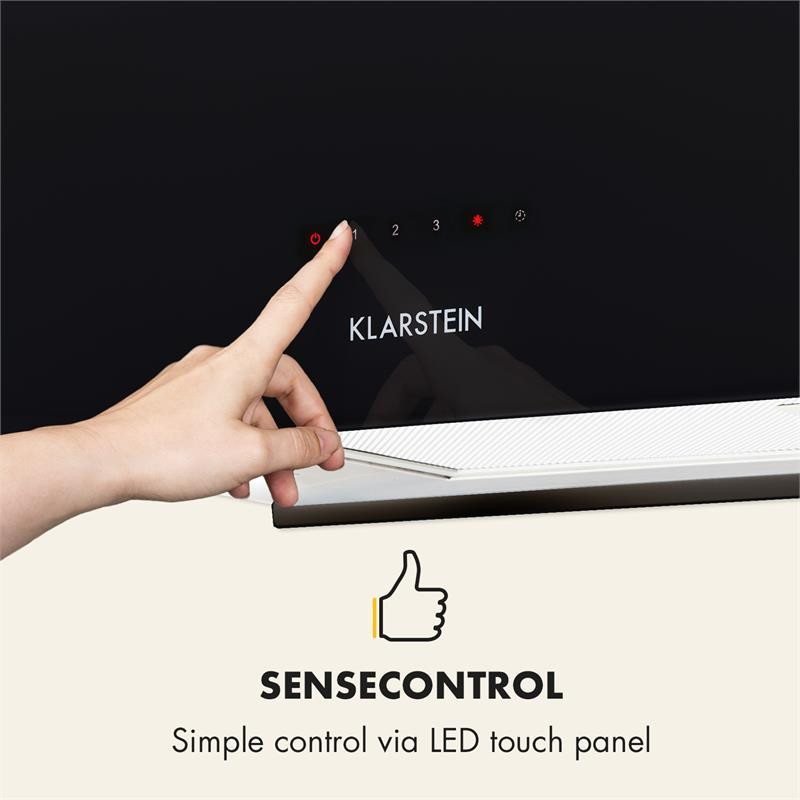 Люстра L острівна витяжка 60 см відпрацьоване повітря: 590 м3/год світлодіодне сенсорне скло чорний Рівне - фото 6