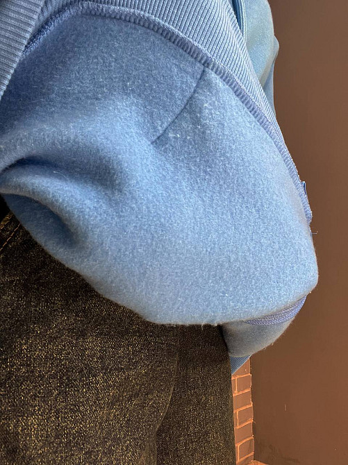 Толстовка женская Quzen 482 удлиненная на молнии капюшон базовая оверсайз утепленная флис one size, голубой, one size Киев - изображение 4