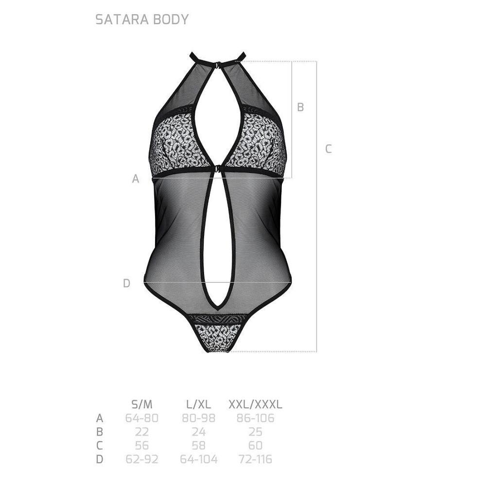 Сітчасте боді з мереживом на грудях Passion SATARA BODY L/XL red Sex Aura Київ - фото 5