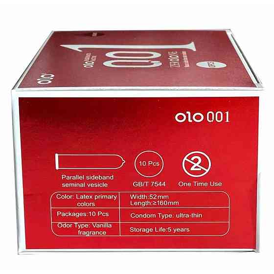 Презервативи Olo 0.01 RED 10 шт збуджуючі з гіалуроновою кислотою Sex Aura Київ
