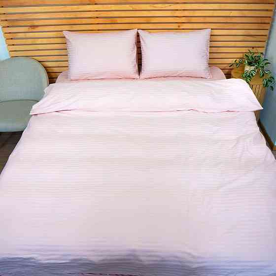 Наволочка страйп сатин на подушку 60х60 см 125 г/м2 YouStar 1 шт. (Рожевий) Суми