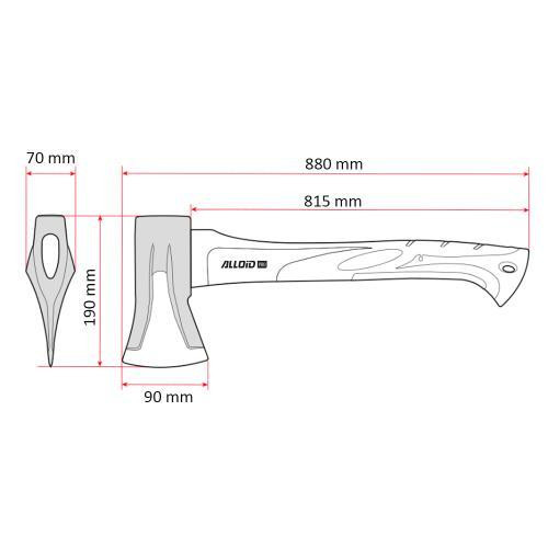 Alloid Pro. Сокира-колун, ручка з фібергласу 2000г, 88см (SF-70152000) Одеса - фото 2