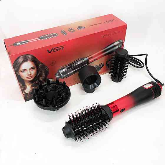 Портативний фен з насадками, Фен для дбайливого сушіння волосся, Фен-щітка з холодним повітрям NI-47 Івано-Франківськ