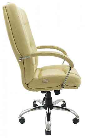 Офісне Крісло Керівника Richman Alberto Madras Cream Хром М1 Tilt Кремовий Київ