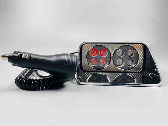 Маячок проблисковий автомобільний S8 стробоскоп мигалка 9-80V 8 led діодів синій+червоний спалах (під скло) Мукачево