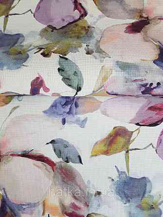 Обои виниловые на флизелиновой основе Rasch Florentine 1.06х10 цветы крупные сиреневые синие розовые  на белом Киев