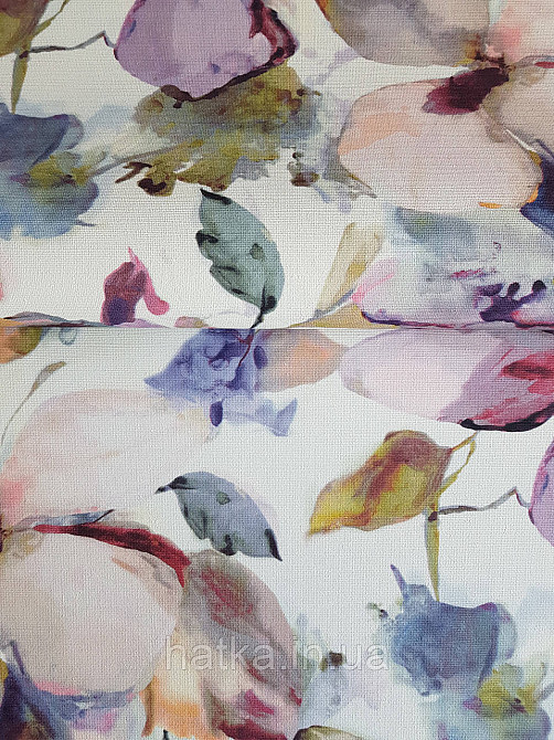 Обои виниловые на флизелиновой основе Rasch Florentine 1.06х10 цветы крупные сиреневые синие розовые  на белом Киев - изображение 1