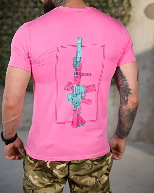 Тактическая футболка Gun pink ПП4657 Одесса - изображение 3