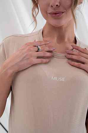 Футболка для беременных и кормящих мам оверсайз с секретом кормления Muse S Юла Мама бежевый Кривой Рог