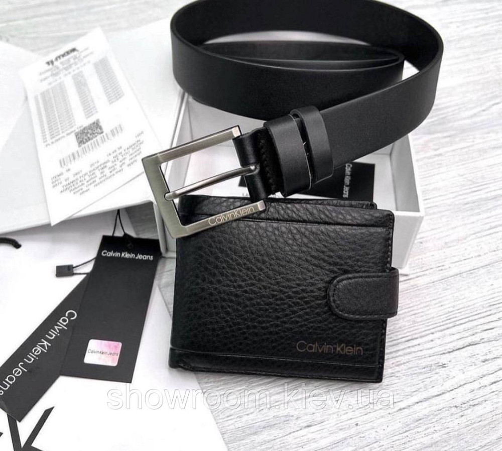 Подарунковий набір для чоловіків гаманець та ремінь (481) Київ - фото 1