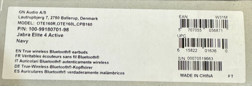 Наушники TWS Jabra Elite 4 Active Navy. Киев - изображение 1