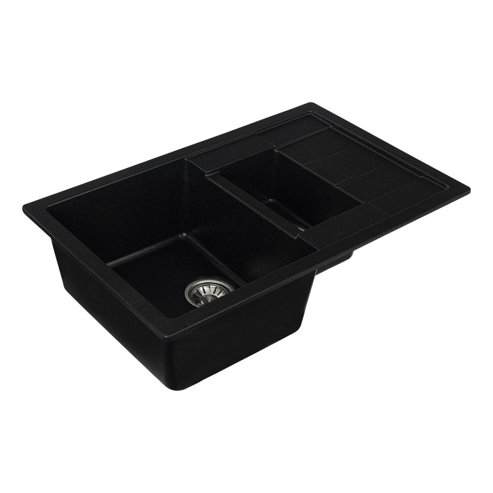 VALESO Гранітна мийка для кухні VALESO TOSKANA 7850W матова Чорний металік Киев - изображение 4