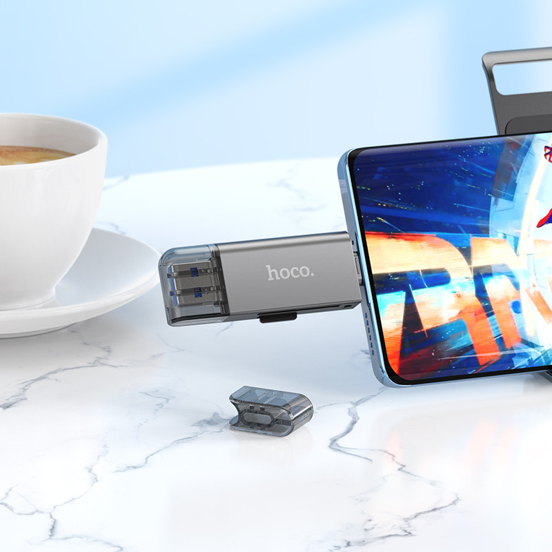 Кардридер HOCO HB39 USB/Type-C 3.0 high-speed card reader Metal Gray Киев - изображение 17